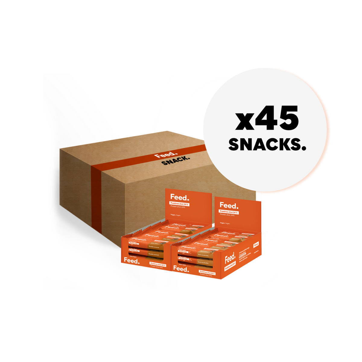 Large format 45 protein snacks. Coated.