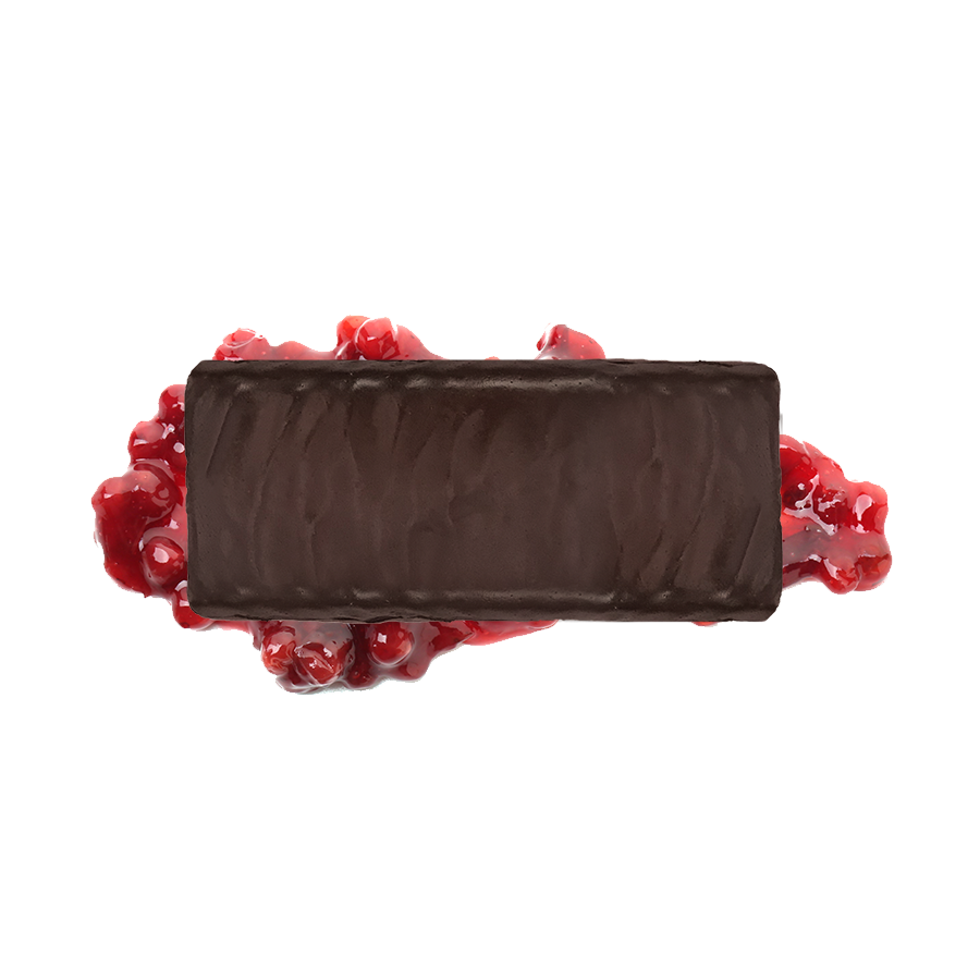 Red berries. Chocolate. 